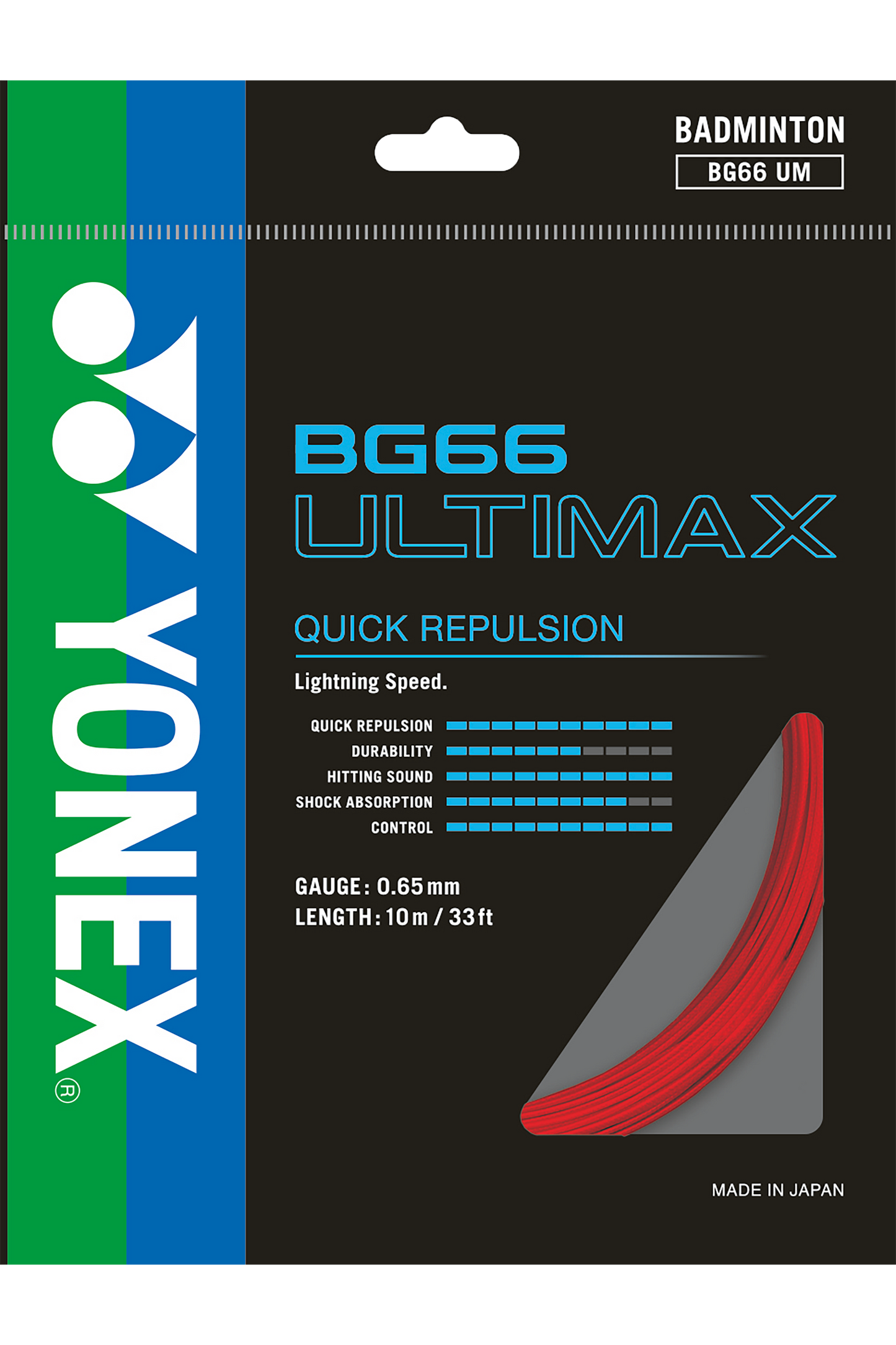 Yonex BG 66 Ultimax Badminton String Set (10m)